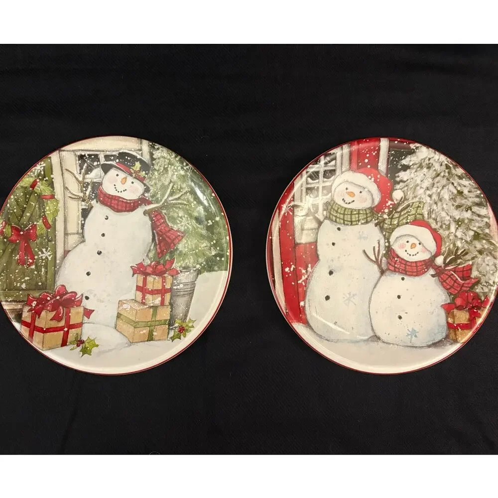 Certified International Snowman's Farmhouse 2 Dessert Plates by Susan Winget 9
